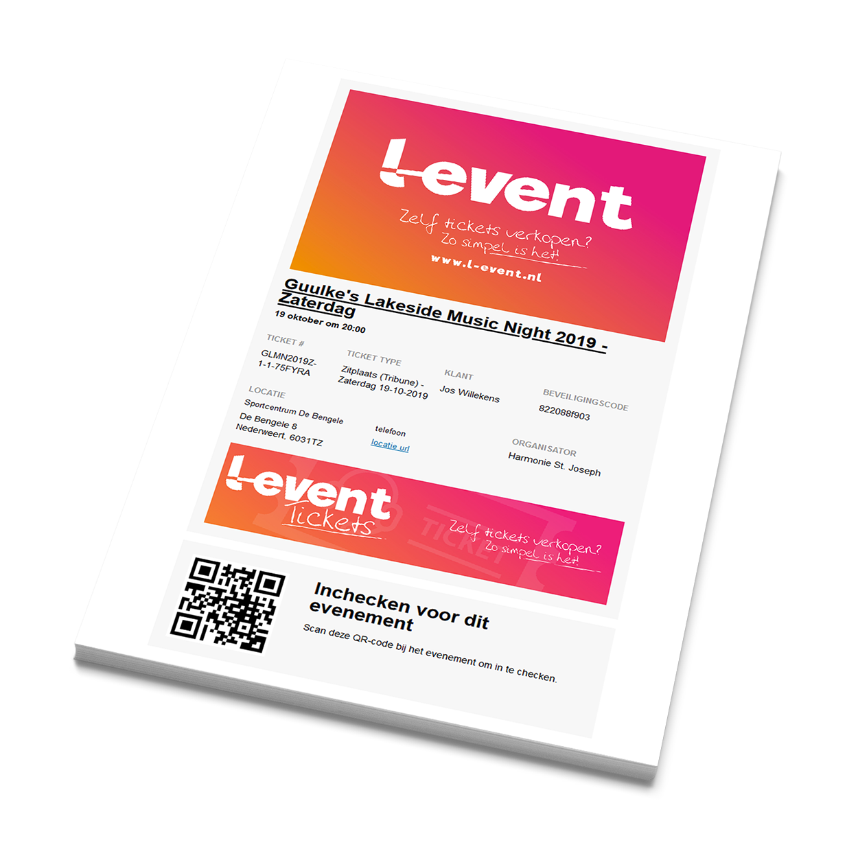 Ticket Voorbeeld Ticket voorbeeld